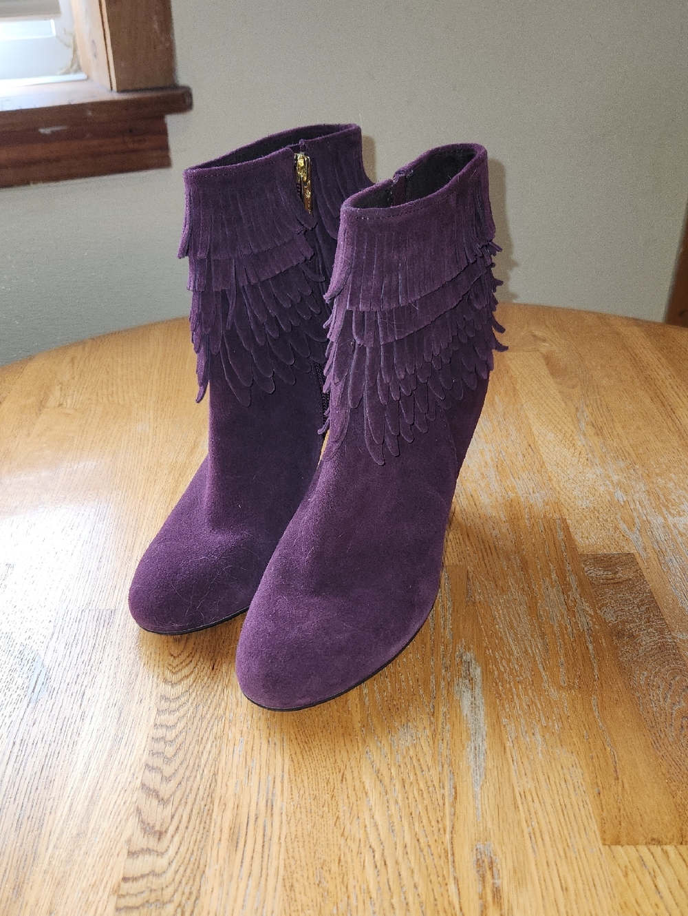 Purple Suede Isola Ankle Boots